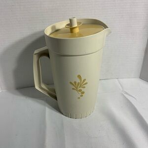 Vintage Tupperware Cream Pitcher with Yellow Design